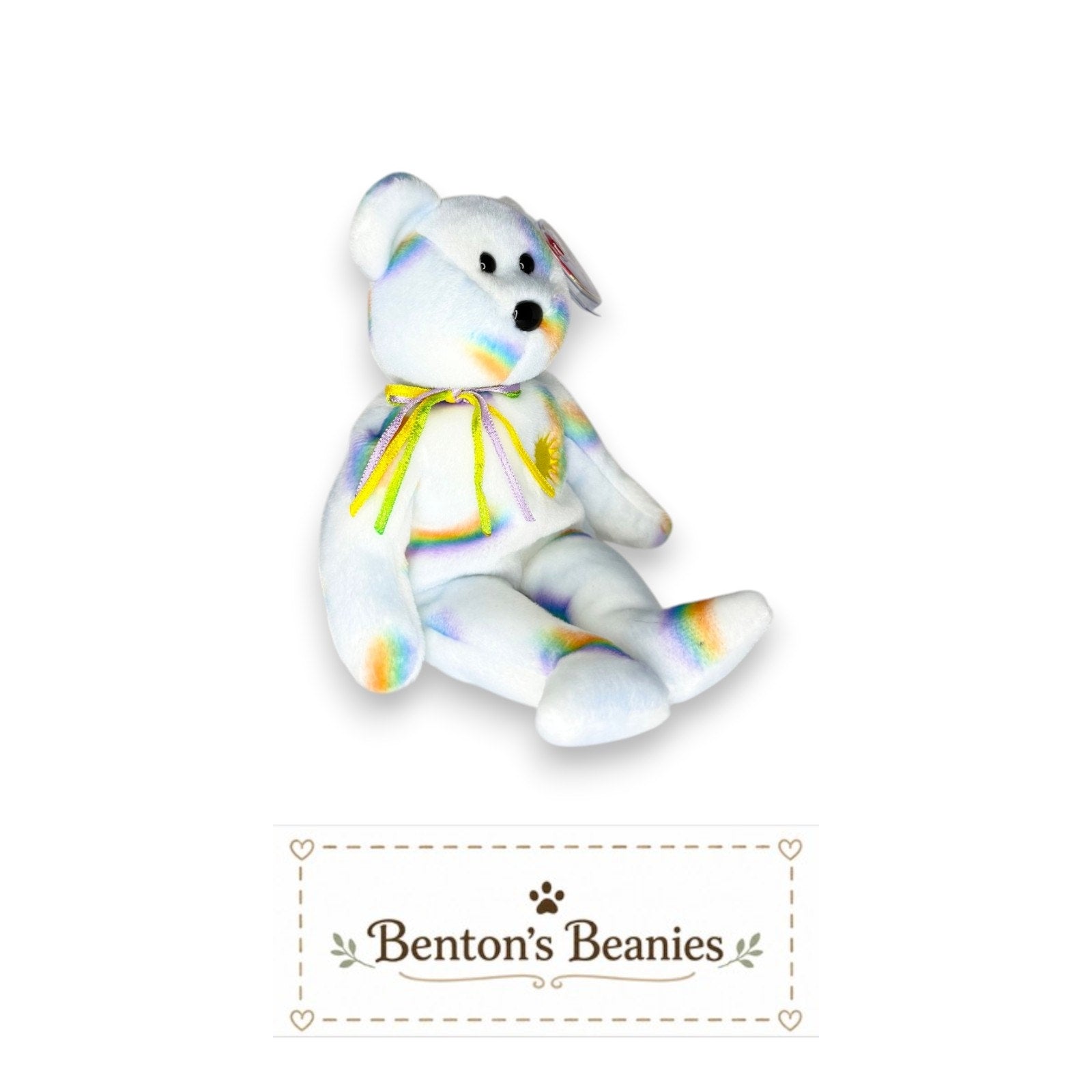 Cheery the Bear TY Beanie Baby | Mint Heart/Tush Tag