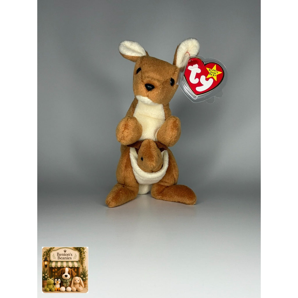 Pouch the Kangaroo TY Beanie Baby | Mint Heart & Tush Tag