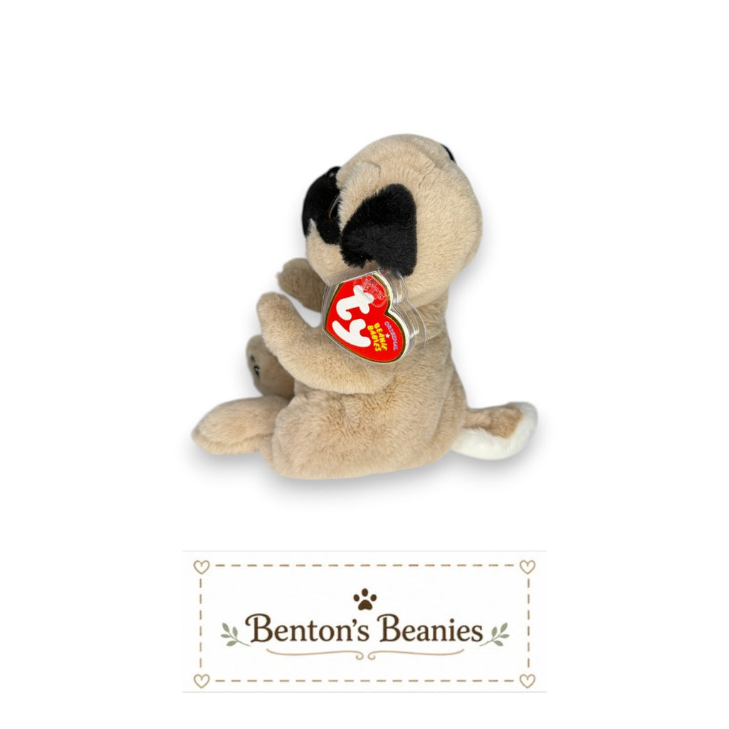 Izzy the Pug TY Beanie Baby | Mint Heart & Tush Tag