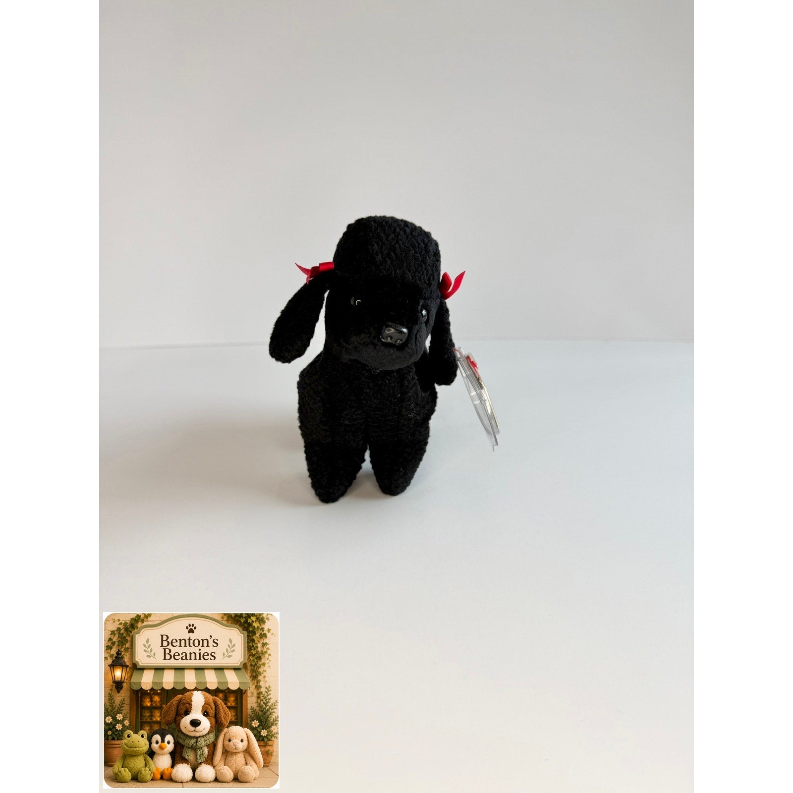 Gigi the Black Poodle TY Beanie Baby | Mint Heart/Tush Tag