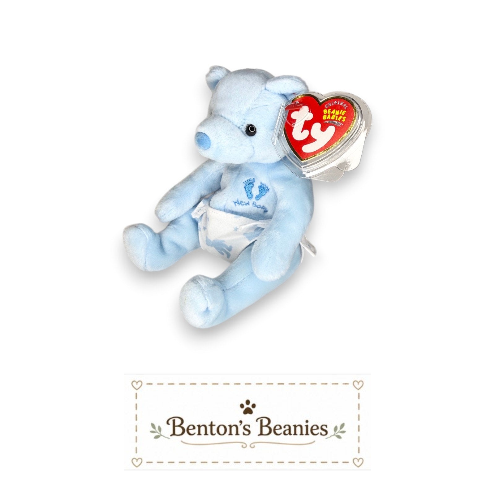 It's a Boy the Bear TY Beanie Baby | Mint Heart & Tush Tag