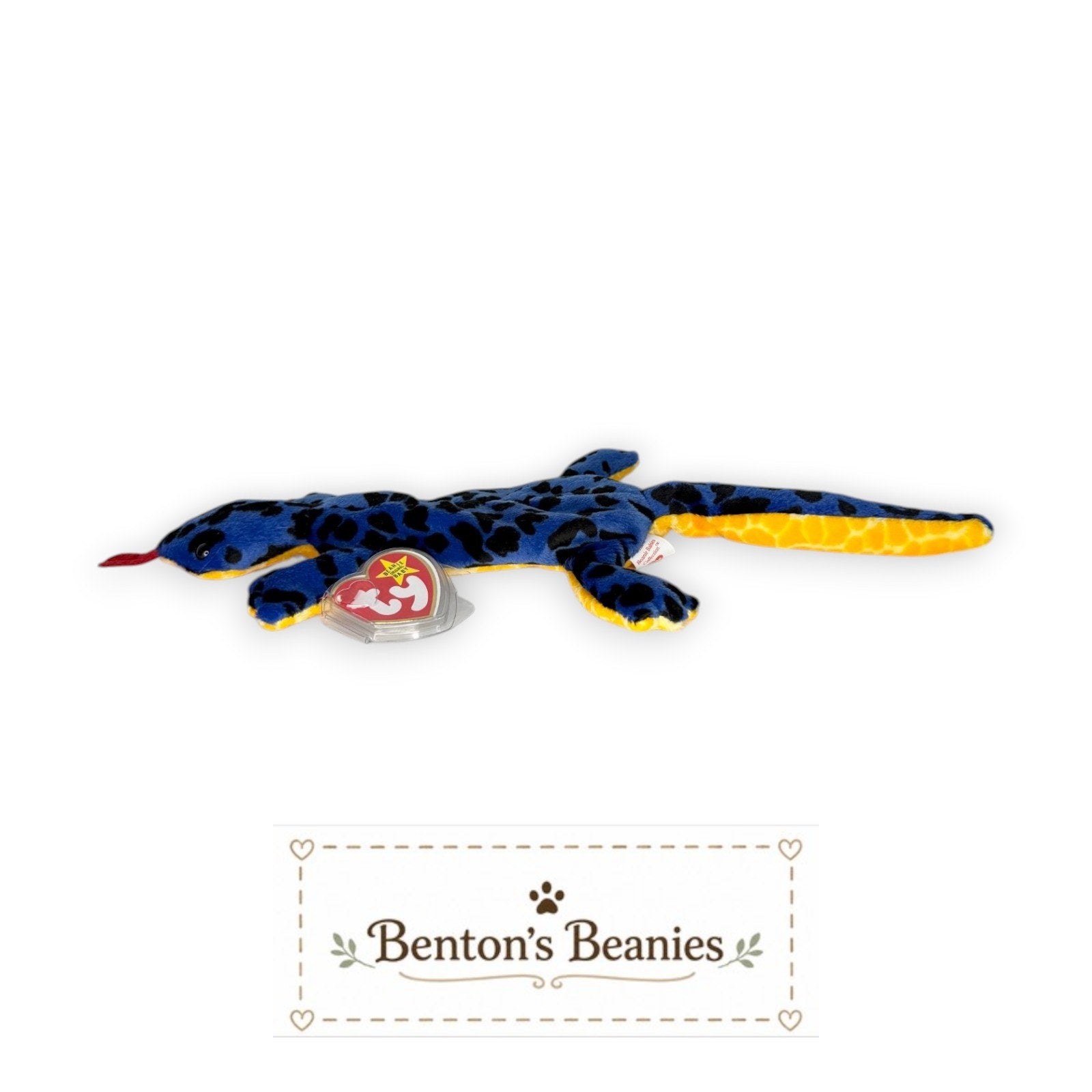Lizzy the Lizard TY Beanie Baby | Mint Heart & Tush Tag