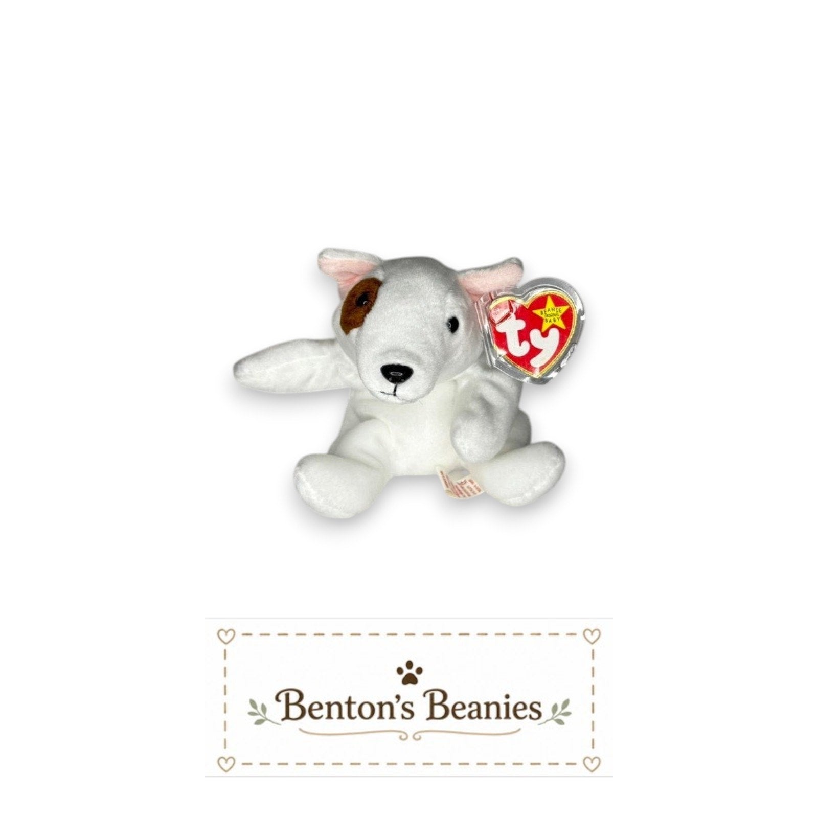 Butch the Dog TY Beanie Baby | Mint Heart & Tush Tag