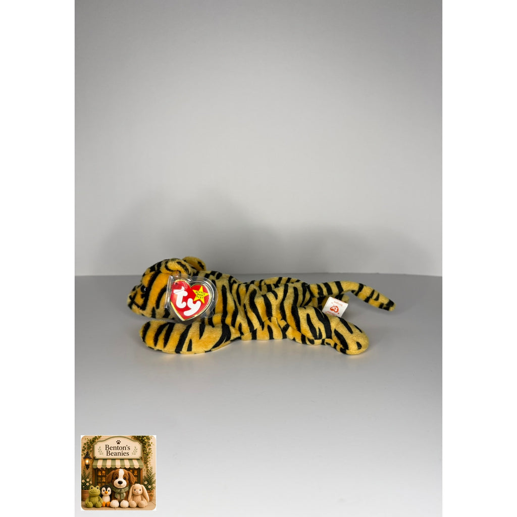 Stripes the Tiger TY Beanie Baby | Mint Heart & Tush Tag