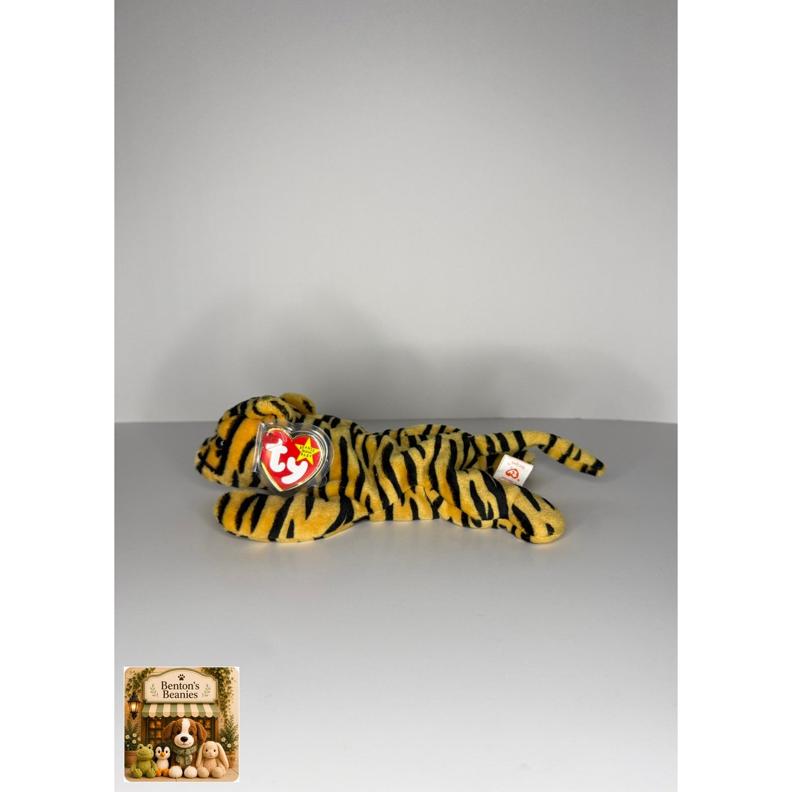 Stripes the Tiger TY Beanie Baby | Mint Heart & Tush Tag