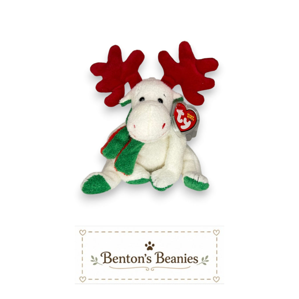 Moosletoe the Moose TY Beanie Baby | Mint Heart & Tush Tag