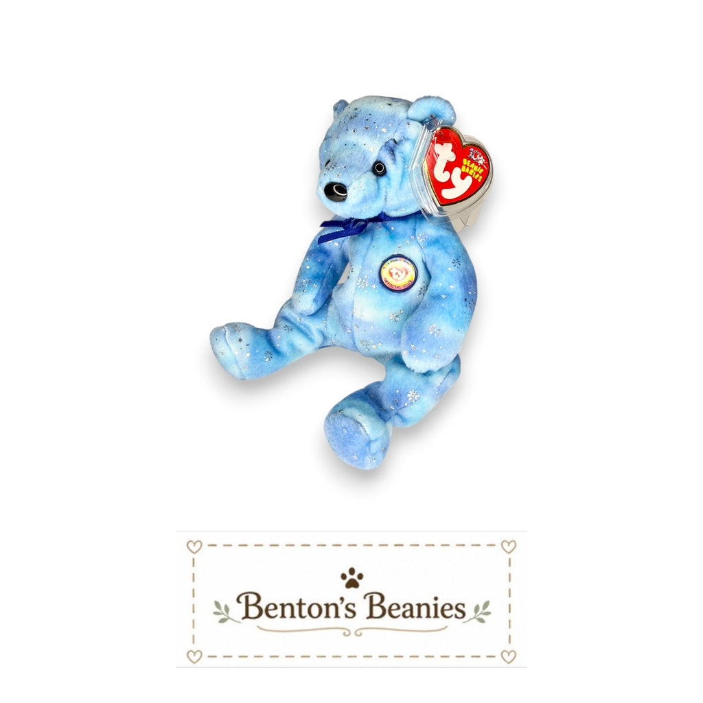 Clubby VI Blue Bear TY Beanie Baby | Mint Heart & Tush Tag