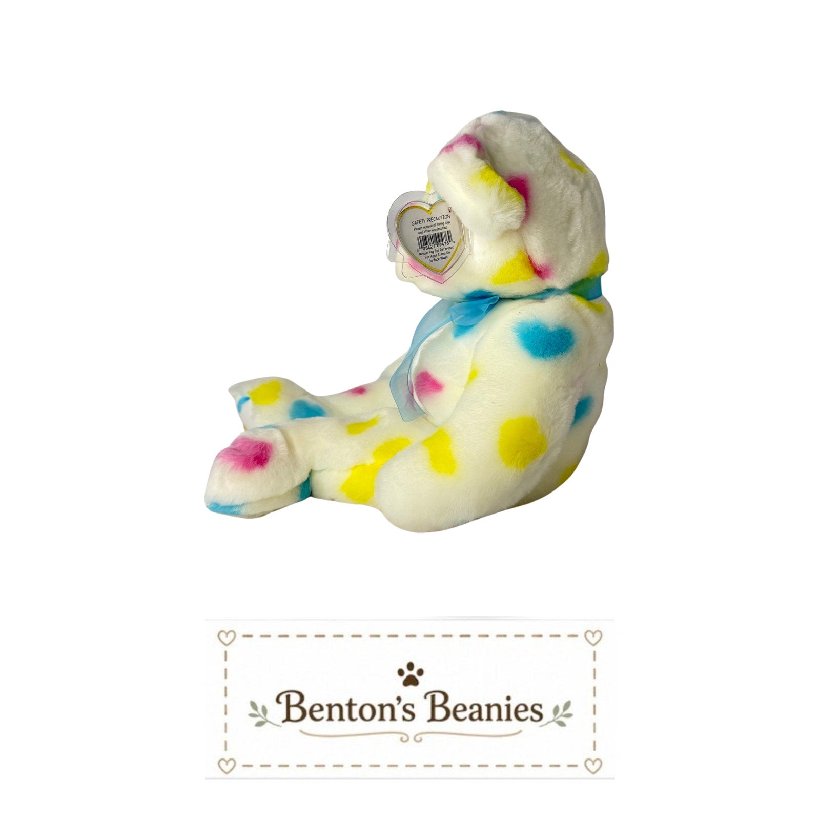 Kissme the Bear TY Beanie Buddies | Mint Heart & Tush Tags