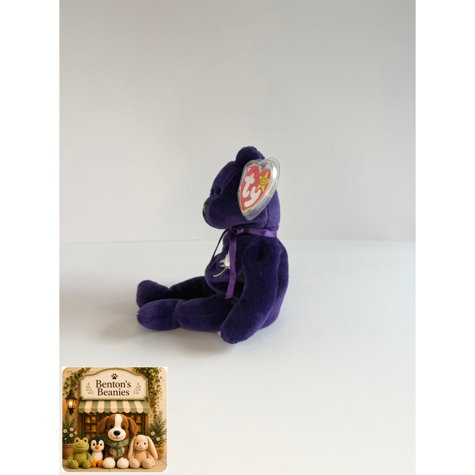 Princess the Bear TY Beanie Baby | Mint Heart & Tush Tag