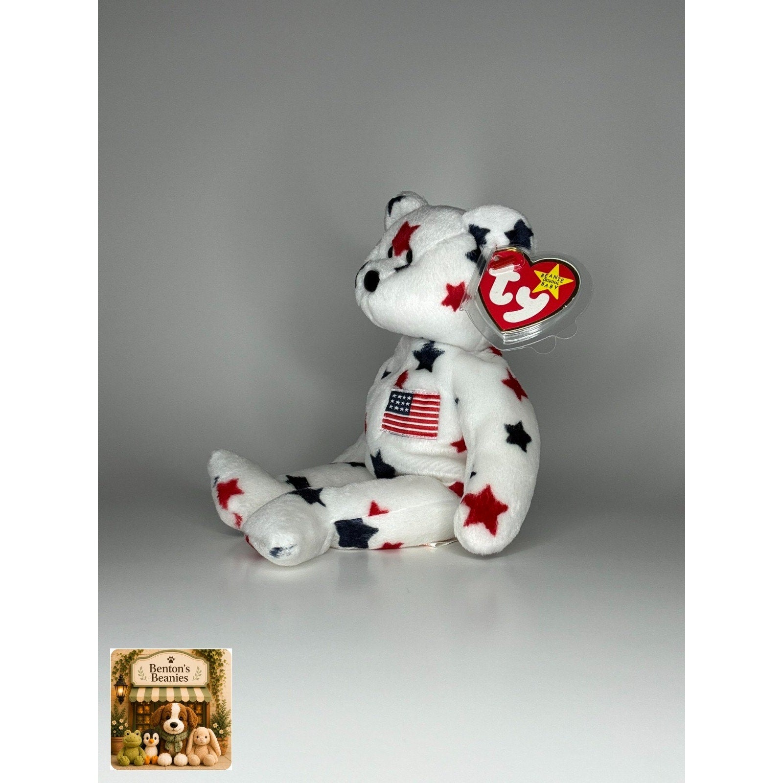 Glory the Bear TY Beanie Baby | Mint Heart & Tush Tag