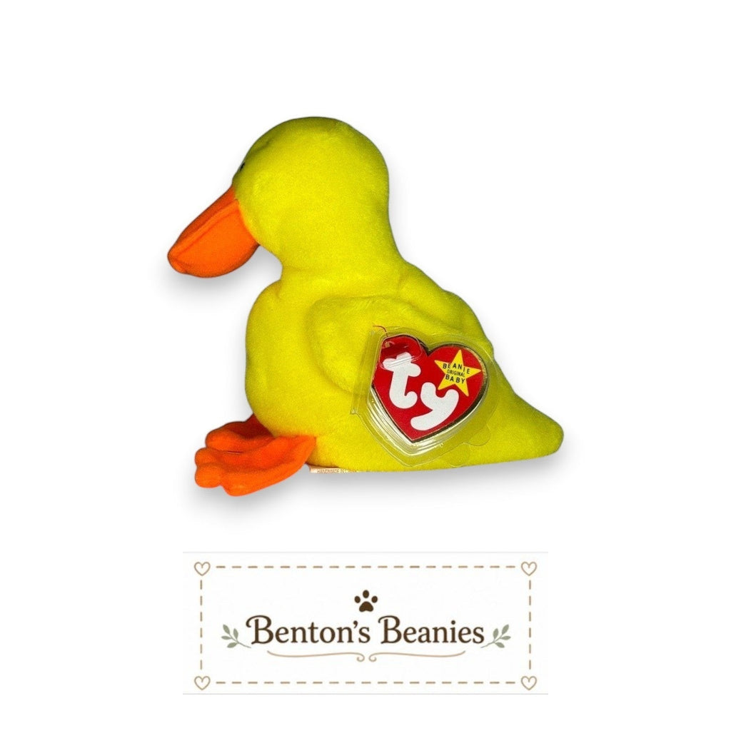 Quackers the Duck TY Beanie Baby | Mint Condition Heart & Tush Tag