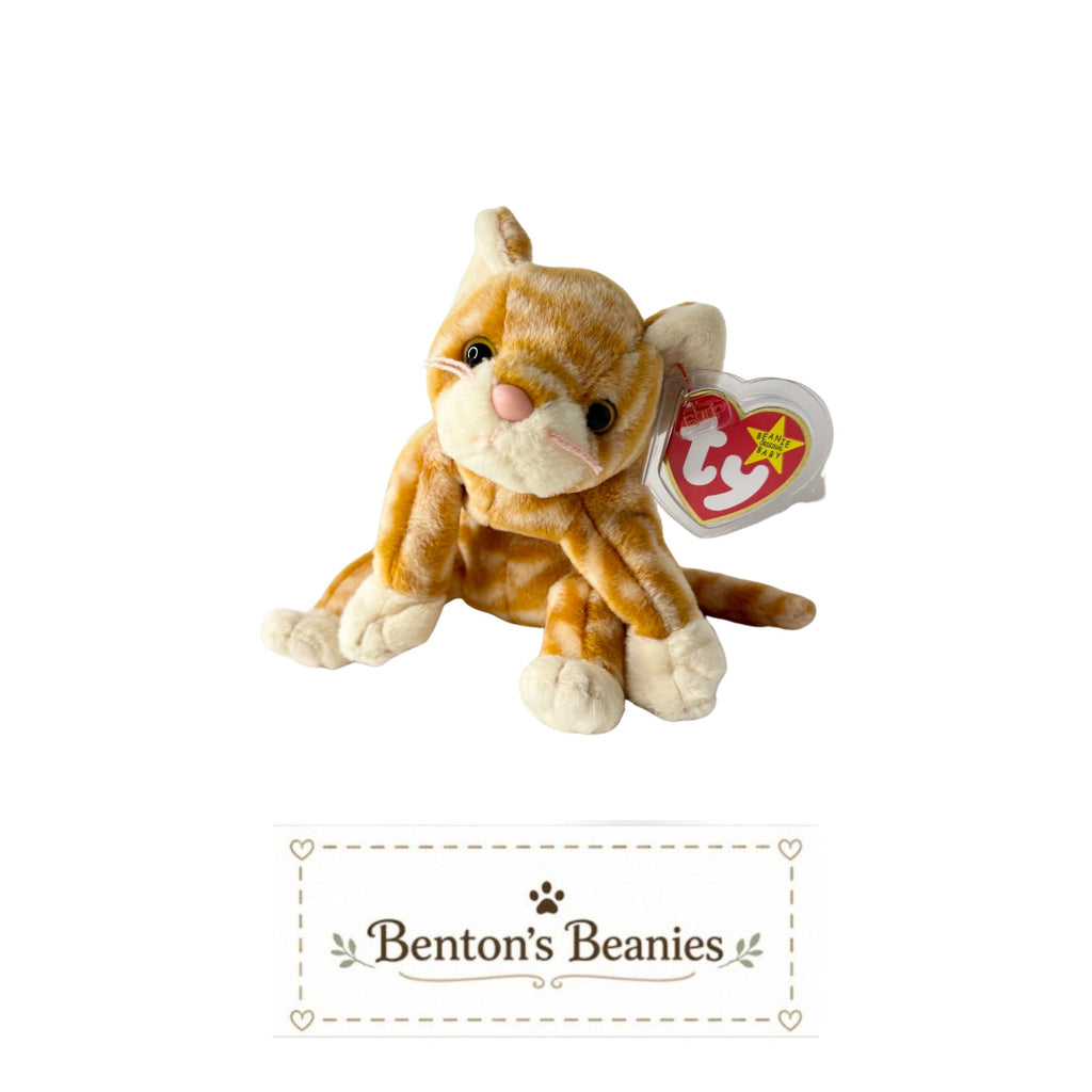 Amber the Cat TY Beanie Baby | Mint Heart & Tush Tag