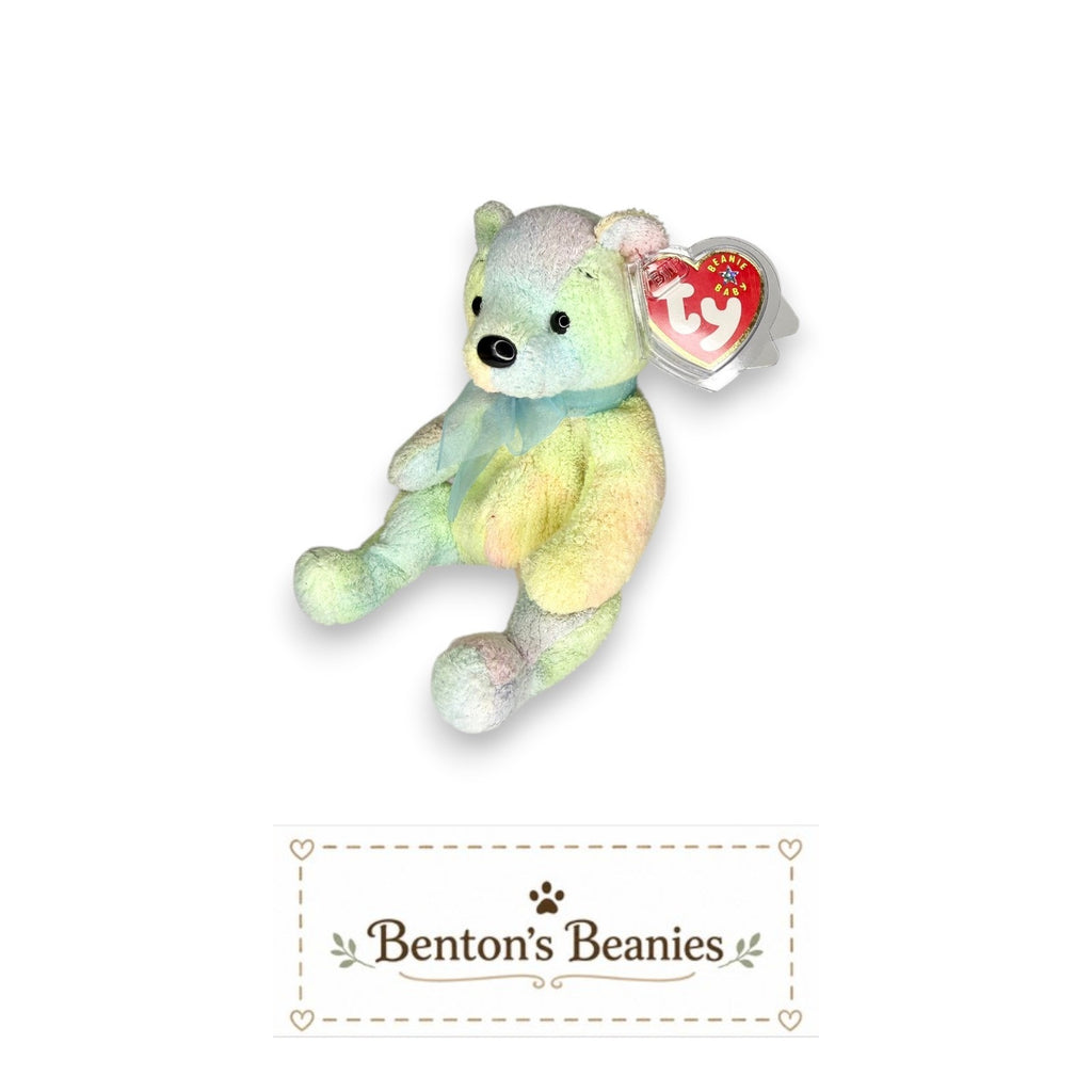 Mellow the Bear TY Beanie Baby | Mint Heart/Tush Tag