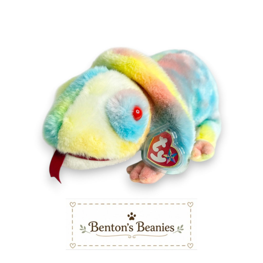 Rainbow the Iguana TY Beanie Buddies | Mint Heart Tush Tags