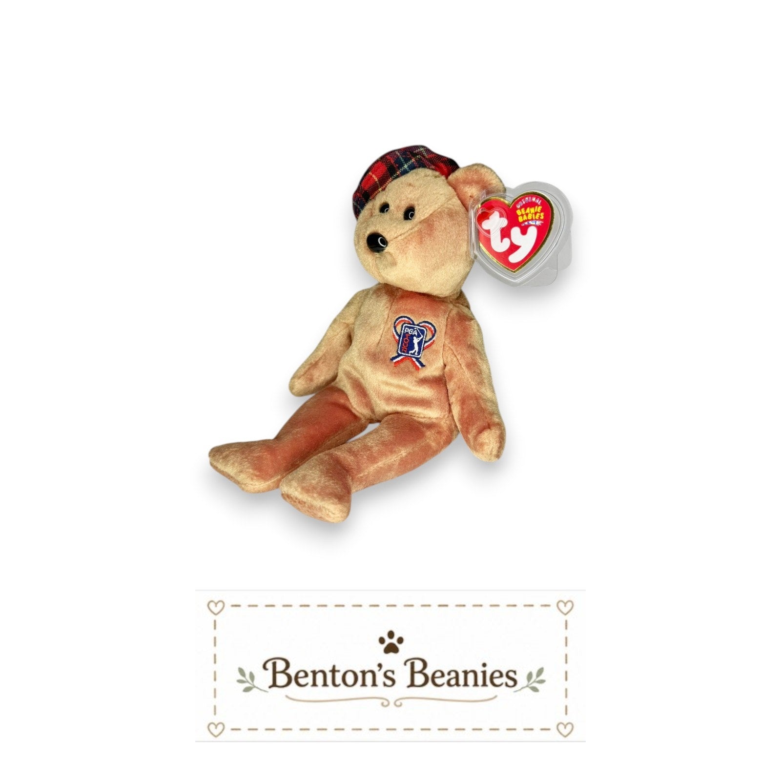 ChariTee the Bear TY Beanie Baby | Mint Heart & Tush Tag
