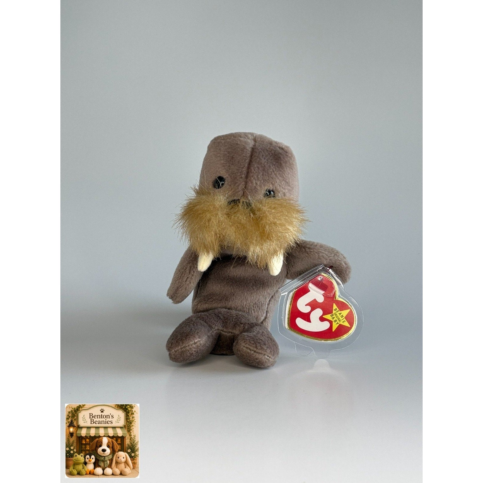 Jolly the Walrus TY Beanie Baby | Mint Heart & Tush Tag