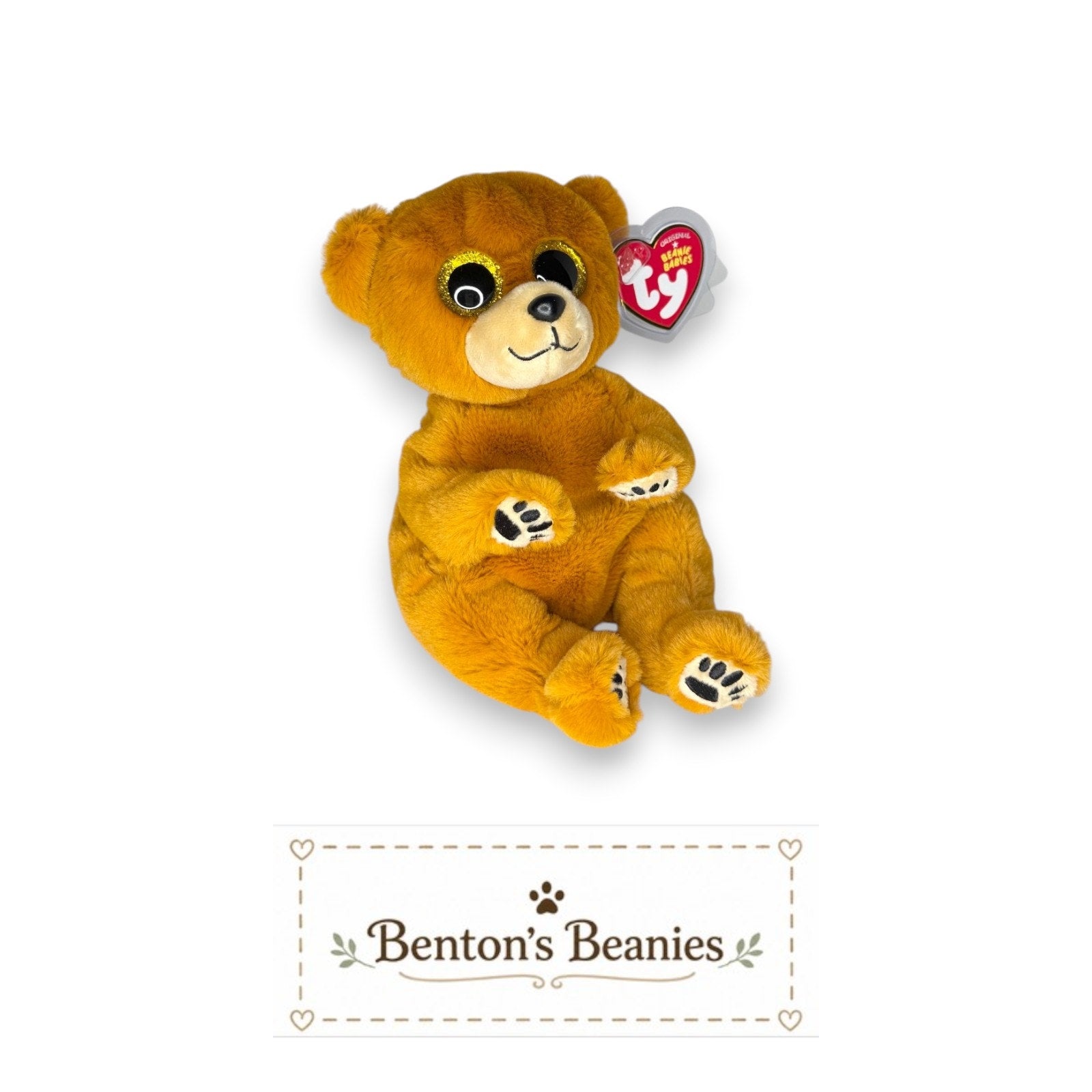 Duncan the Bear TY Beanie Baby | Mint Heart & Tush Tag