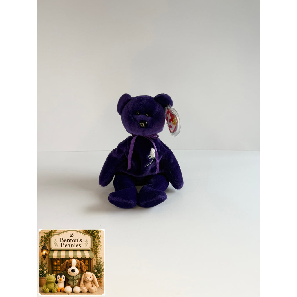 Princess the Bear TY Beanie Baby | Mint Heart & Tush Tag