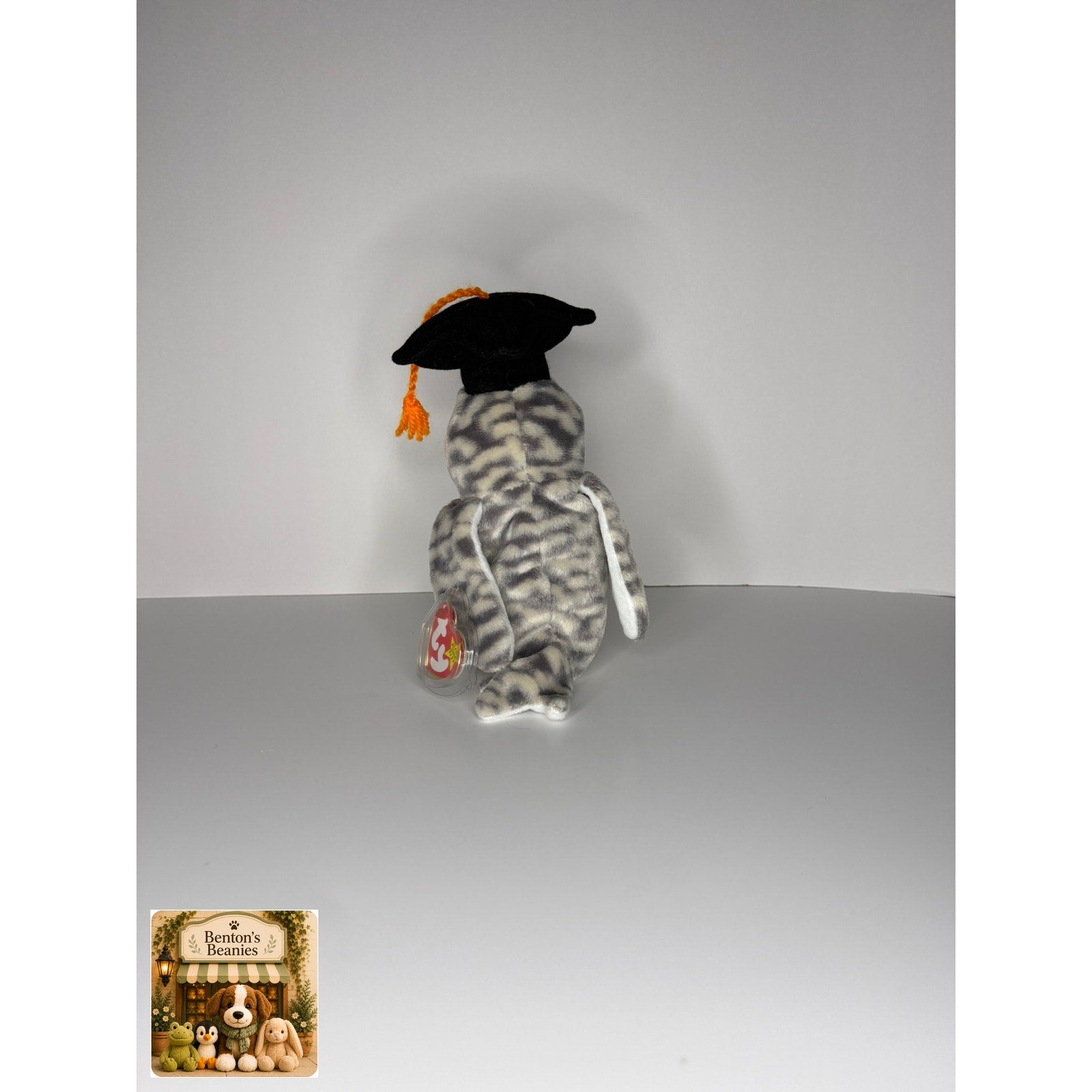 Wiser the Owl TY Beanie Baby | Mint Heart & Tush Tag