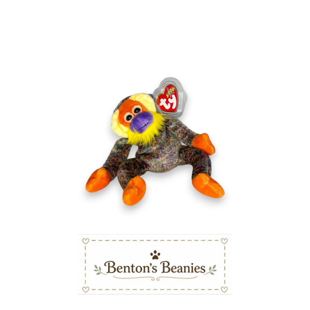 Bananas the Orangutan TY Beanie Baby | Mint Heart & Tush Tag