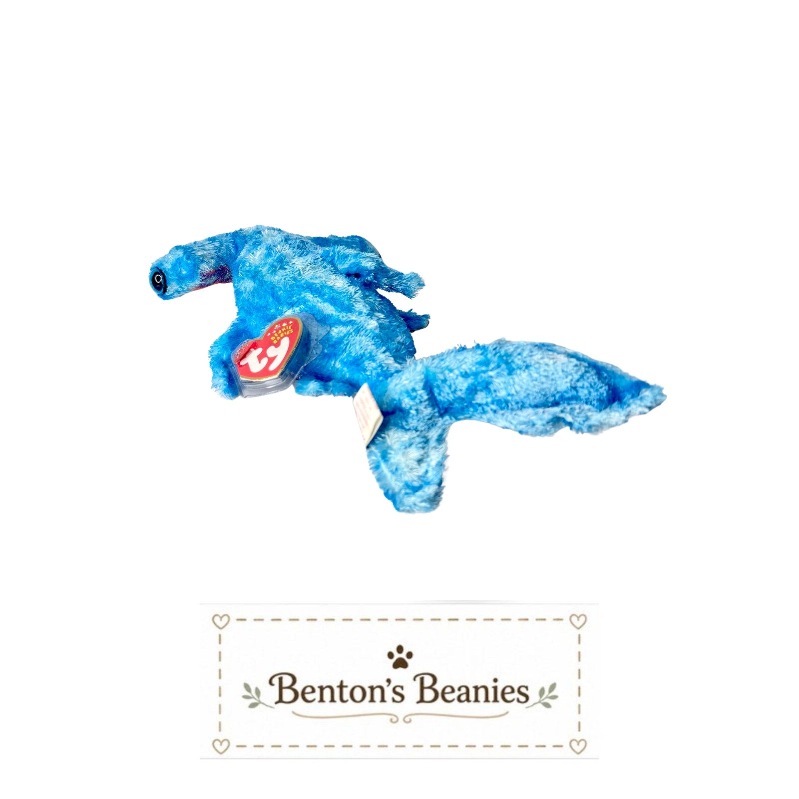 Sledge the Hammerhead TY Beanie Baby | Mint Heart & Tush Tag