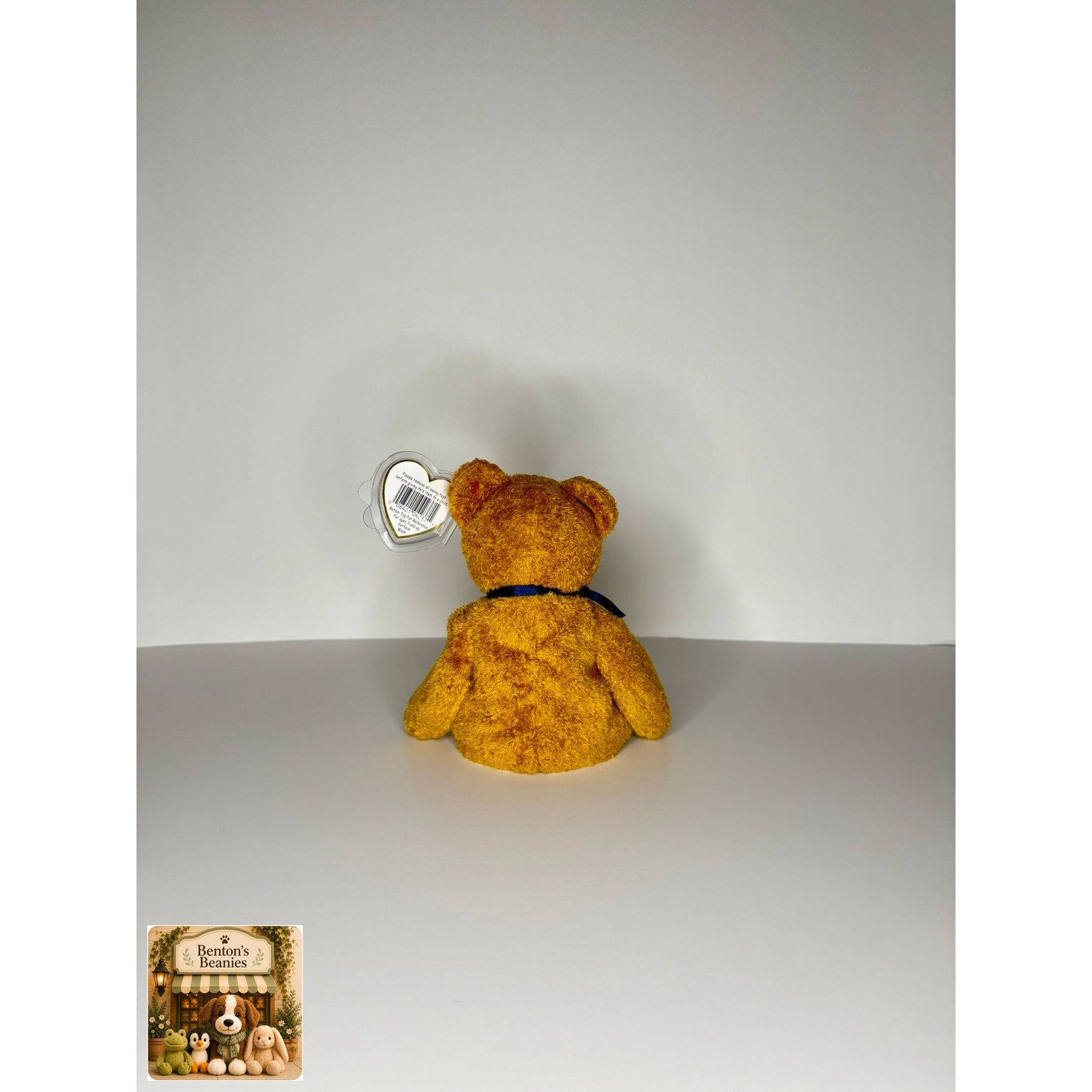 Fuzz the Bear TY Beanie Baby | Mint Heart & Tush Tag