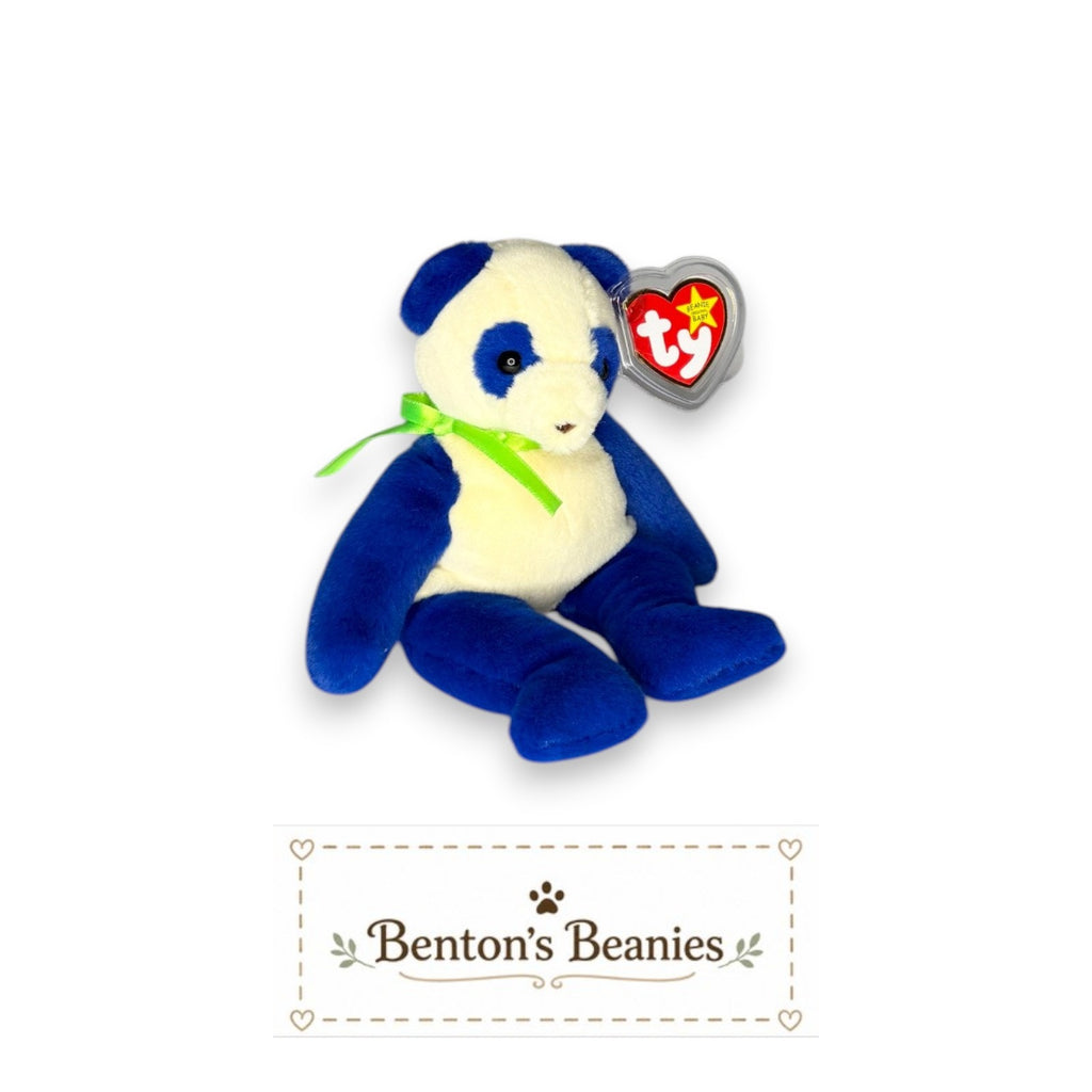 Domino the Panda TY Beanie Baby | Mint Heart & Tush Tag