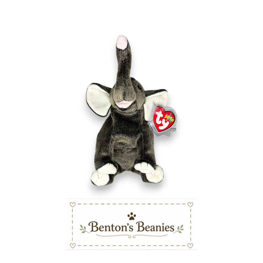 Trumpet the Elephant TY Beanie Baby | Mint Heart & Tush Tag