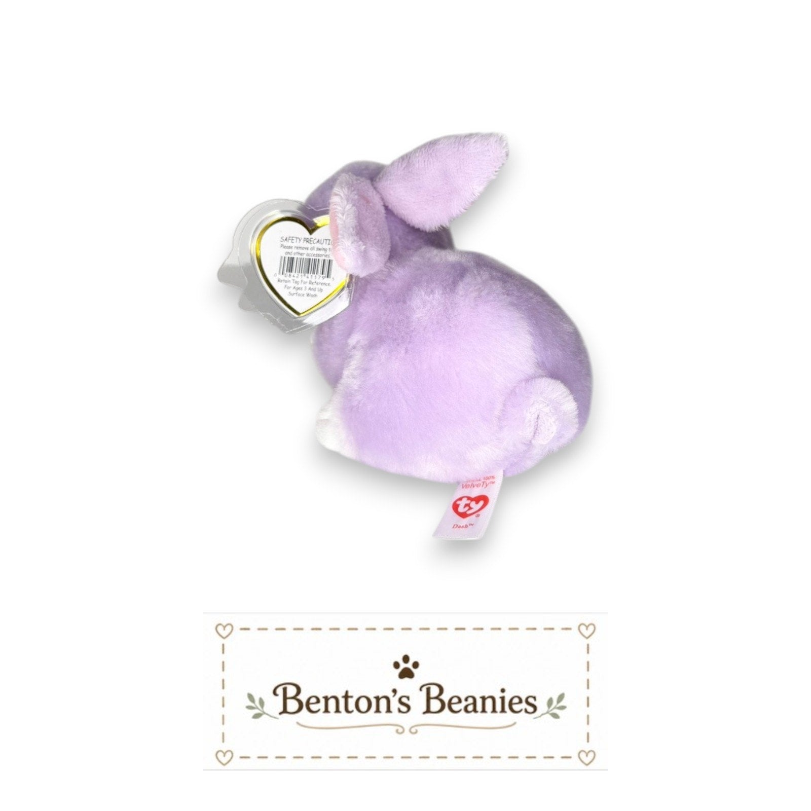 Dash the Rabbit TY Beanie Baby | Mint Heart & Tush Tag