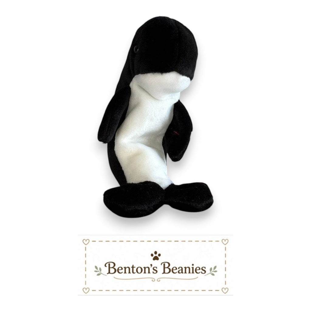 Waves the Orca TY Beanie Baby | Mint Heart & Tush Tag