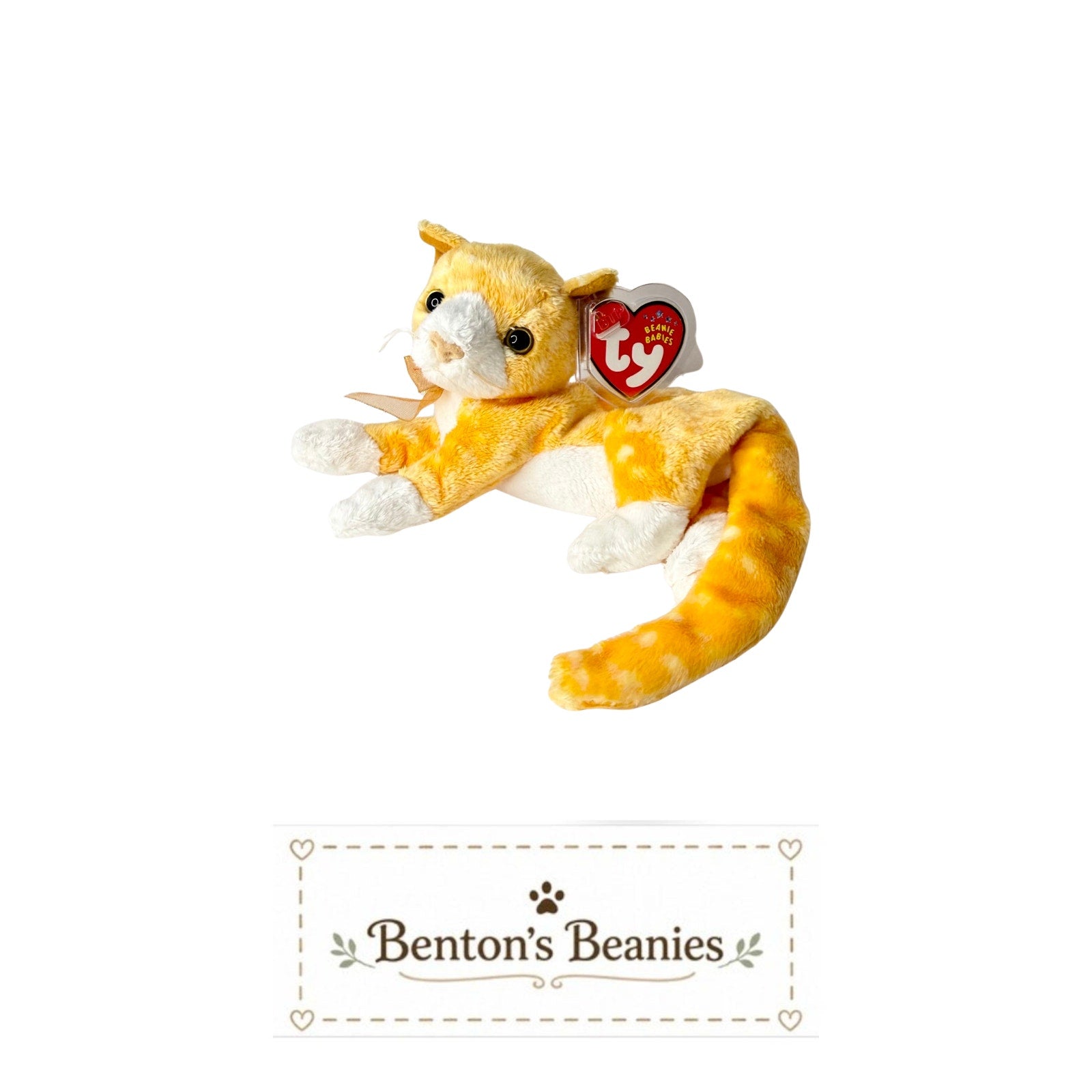 Tabs the Cat TY Beanie Baby | Mint Heart Tush Tag