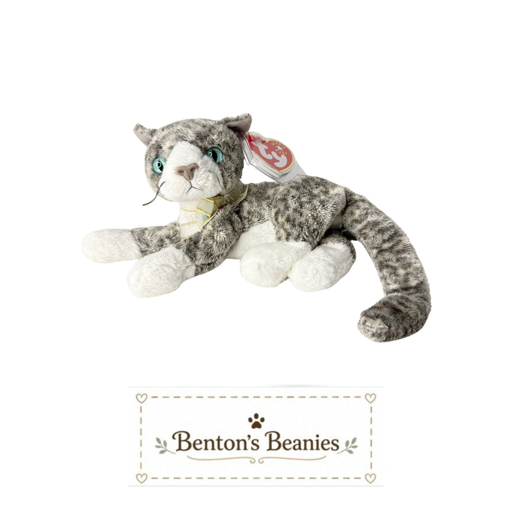 Purr the Cat TY Beanie Baby | Mint Heart & Tush Tag