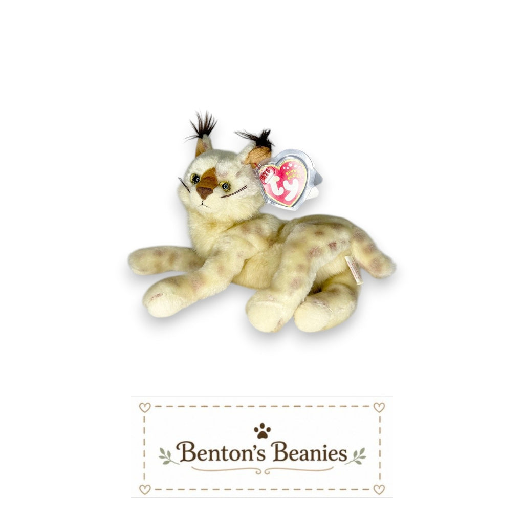 Tracks the Lynx TY Beanie Baby | Mint Heart & Tush Tag
