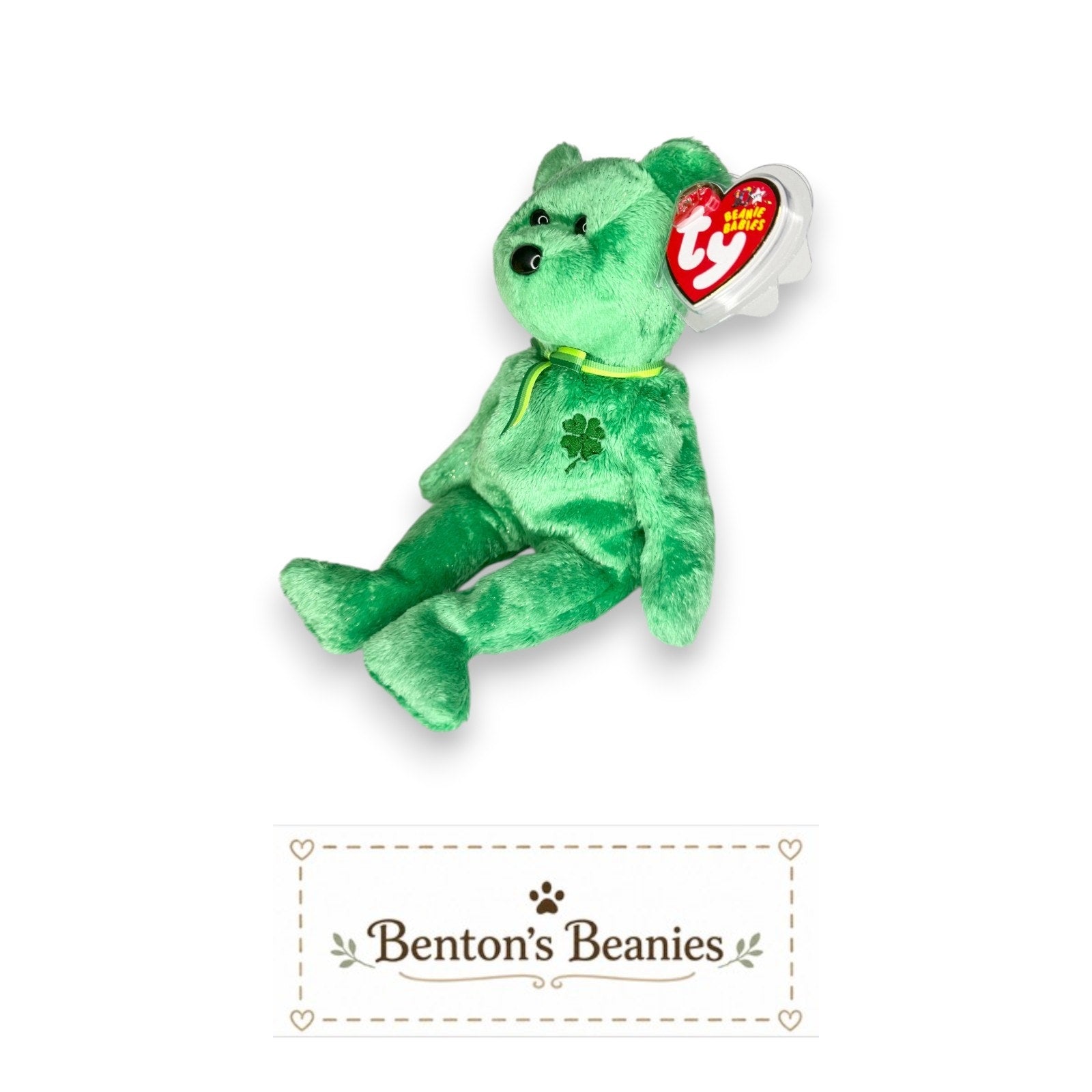 Dublin the Bear TY Beanie Baby | Mint Heart & Tush Tag