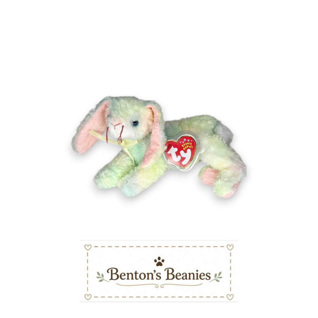 Cottonball the Rabbit TY Beanie Baby | Mint Heart & Tush Tag