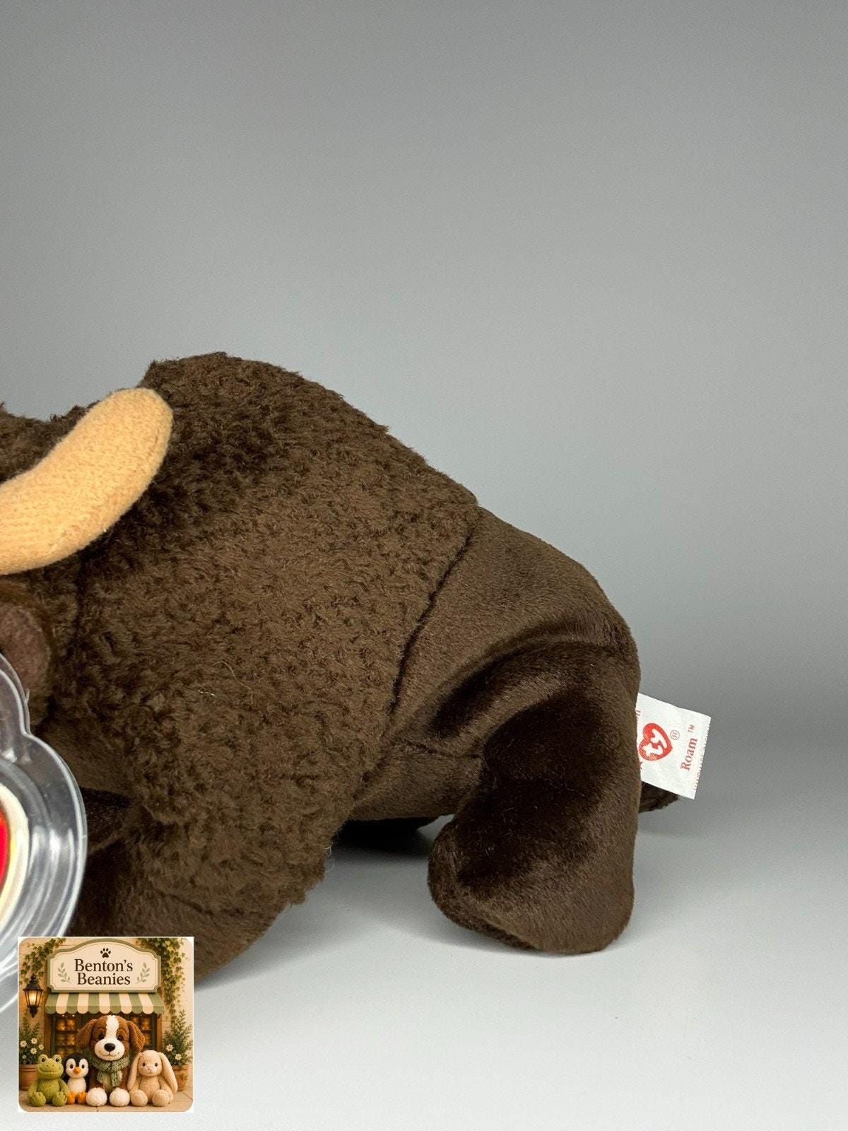 Roam the Buffalo TY Beanie Baby | Mint Heart & Tush Tag