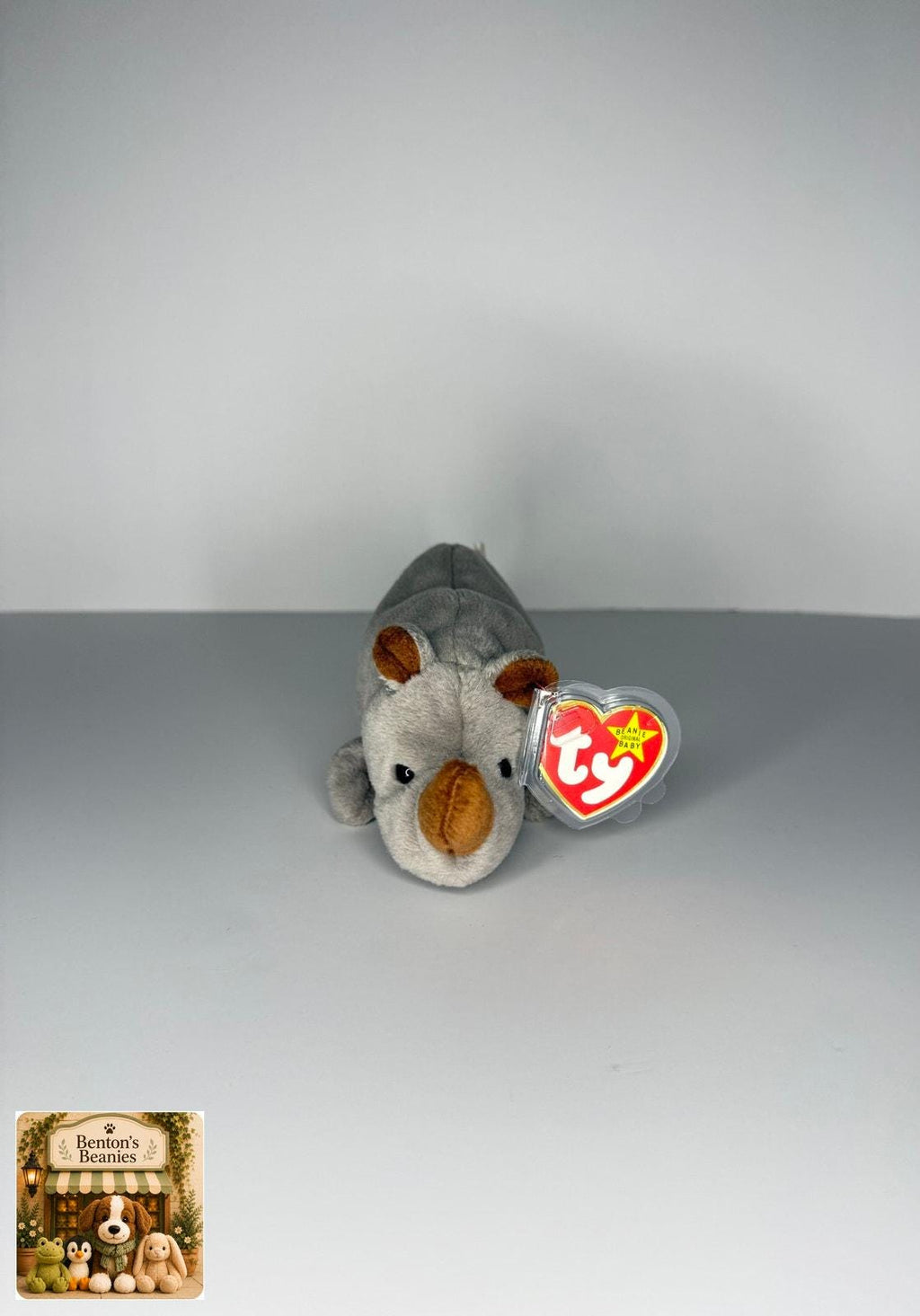Spike the Rhinoceros TY Beanie Baby | Mint Heart & Tush Tag