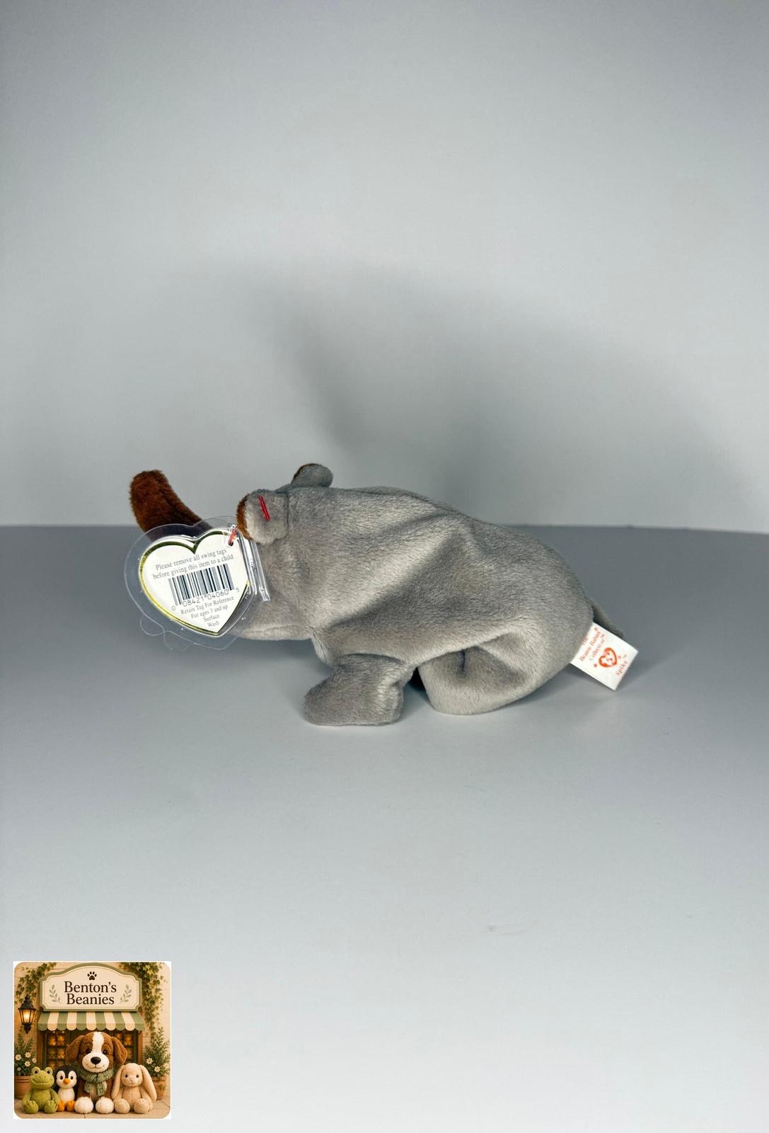 Spike the Rhinoceros TY Beanie Baby | Mint Heart & Tush Tag