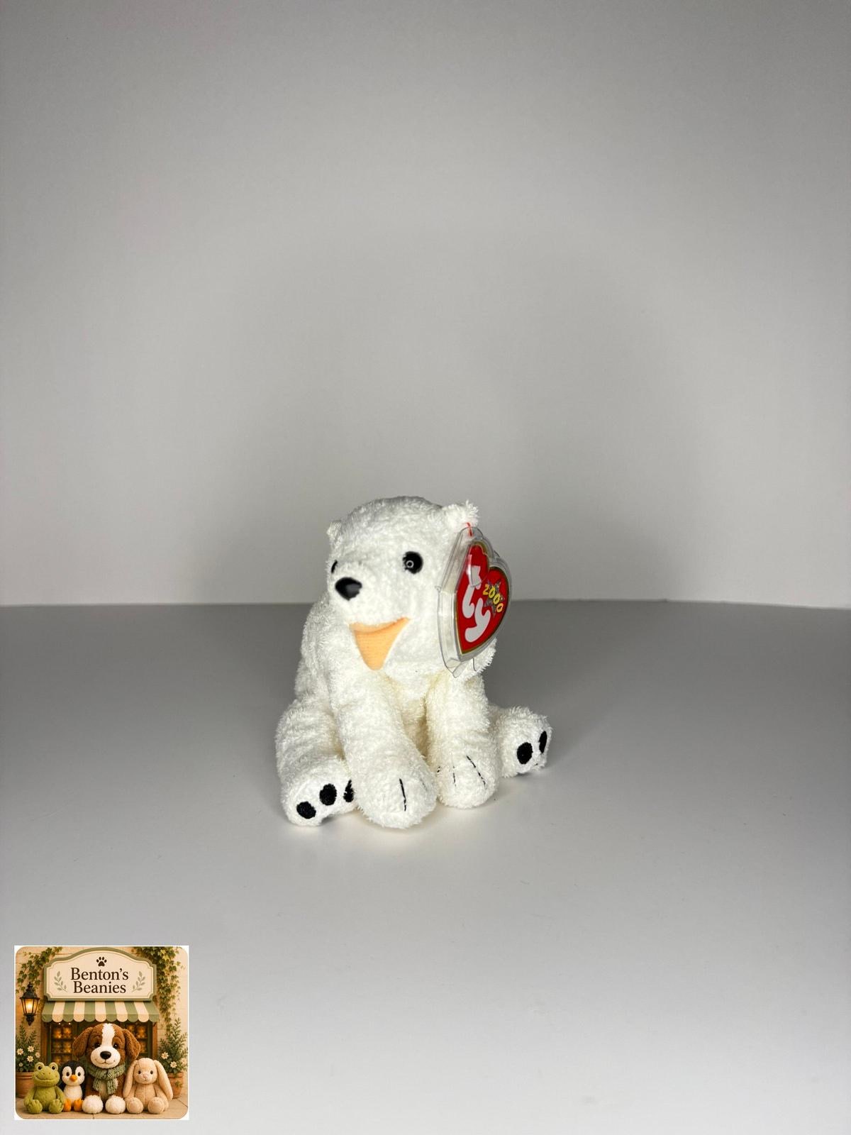 Aurora the Polar Bear TY Beanie Baby | Mint Heart & Tush Tag