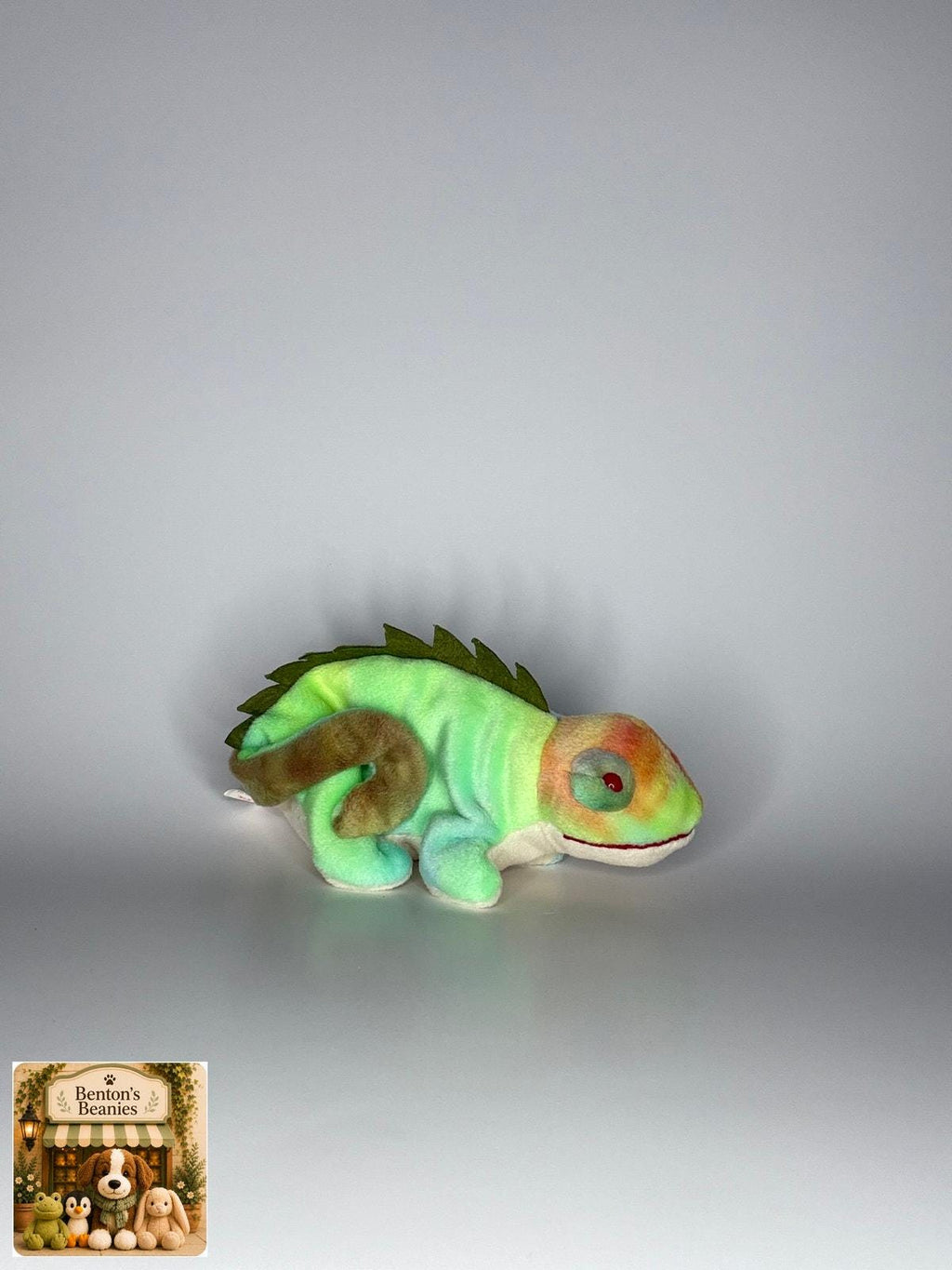 Iggy the Chameleon TY Beanie Baby | Mint Heart & Tush Tag