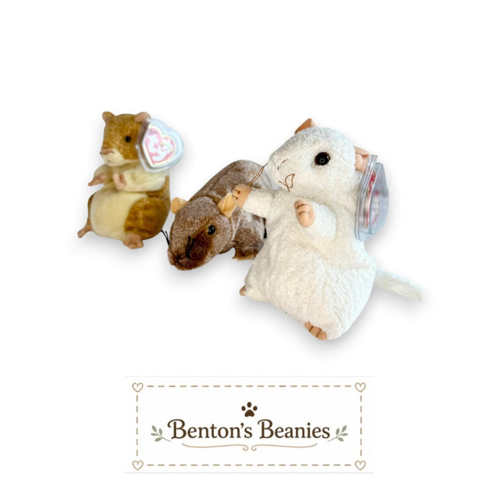 Pellet Tiptoe Cheezer Rodents Ty Beanie Babies Plush Collection