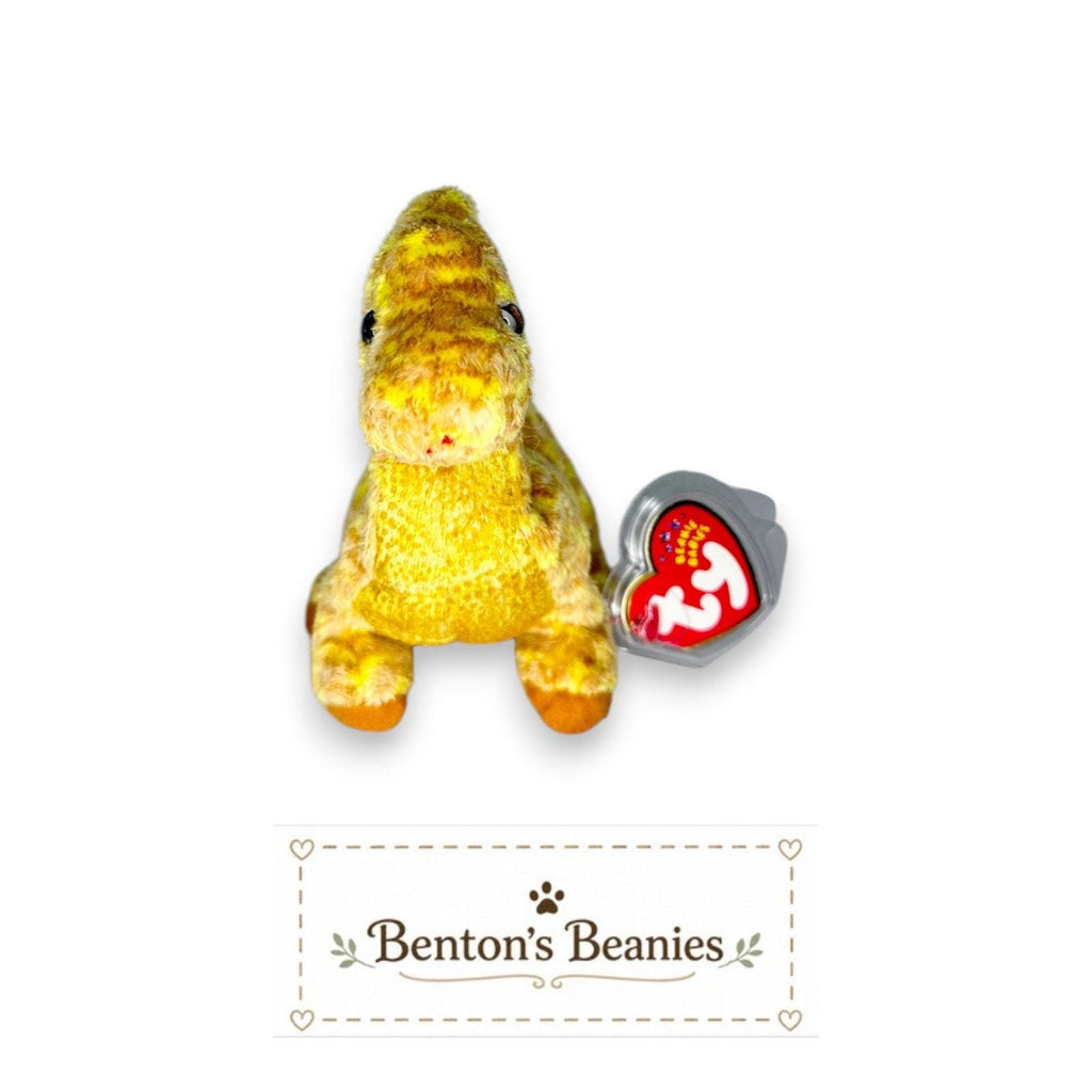 Tooter the Dinosaur TY Beanie Baby | Mint Heart & Tush Tag