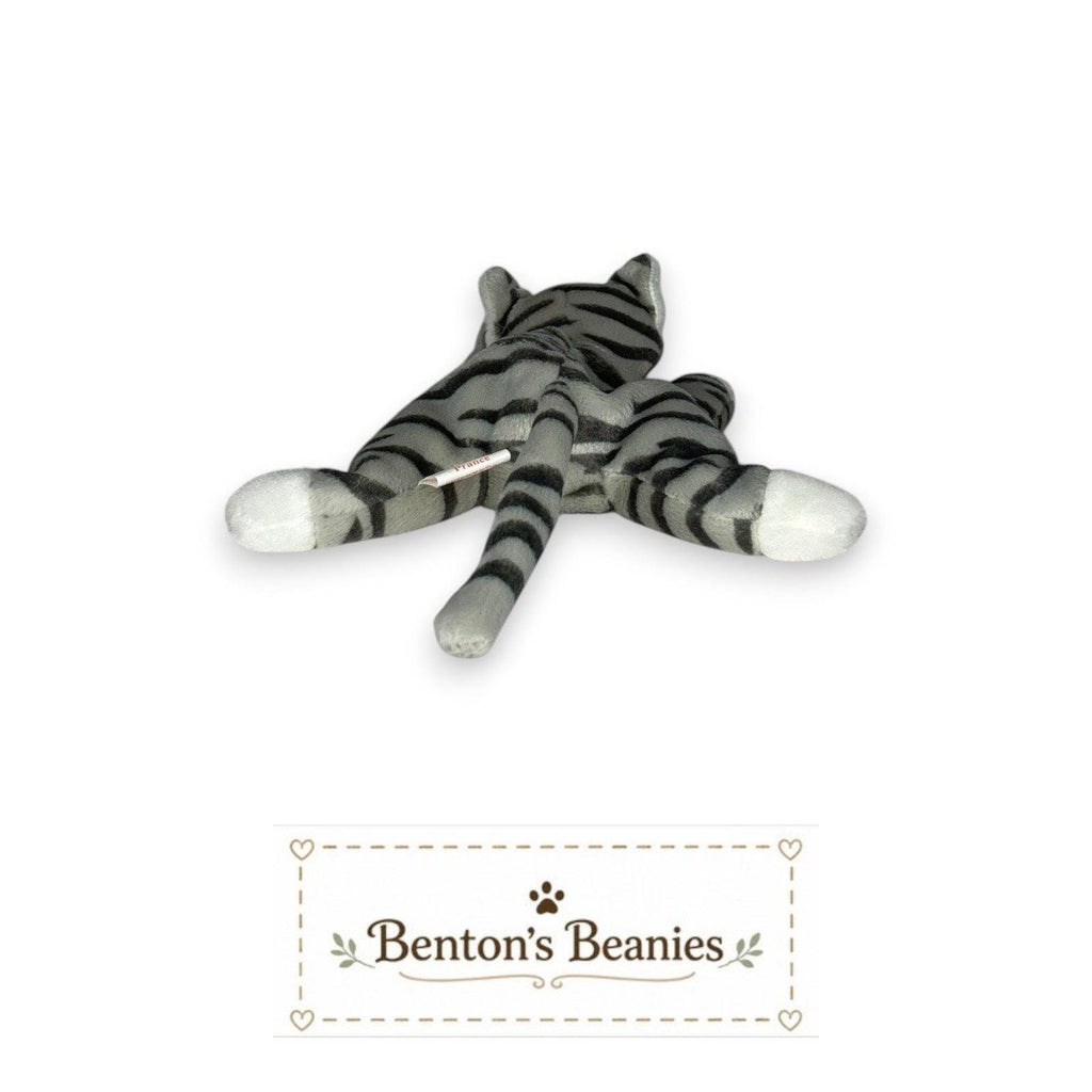 Prance the Grey Striped Cat TY Beanie Baby | Mint Heart & Tush Tag