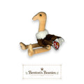 Stretch the Ostrich TY Beanie Baby | Mint Heart & Tush Tag