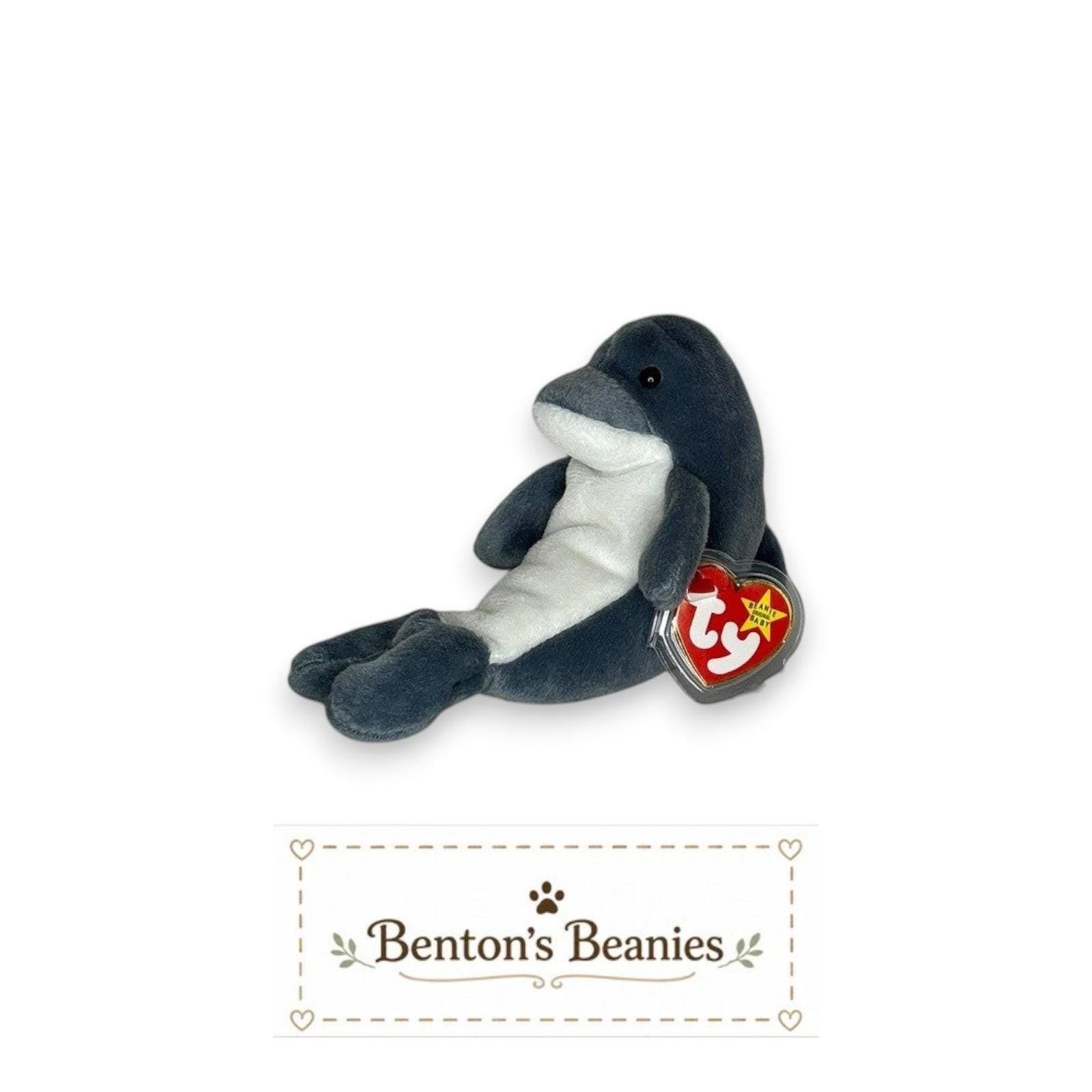 Echo the Dolphin TY Beanie Baby | Mint Heart & Tush Tag
