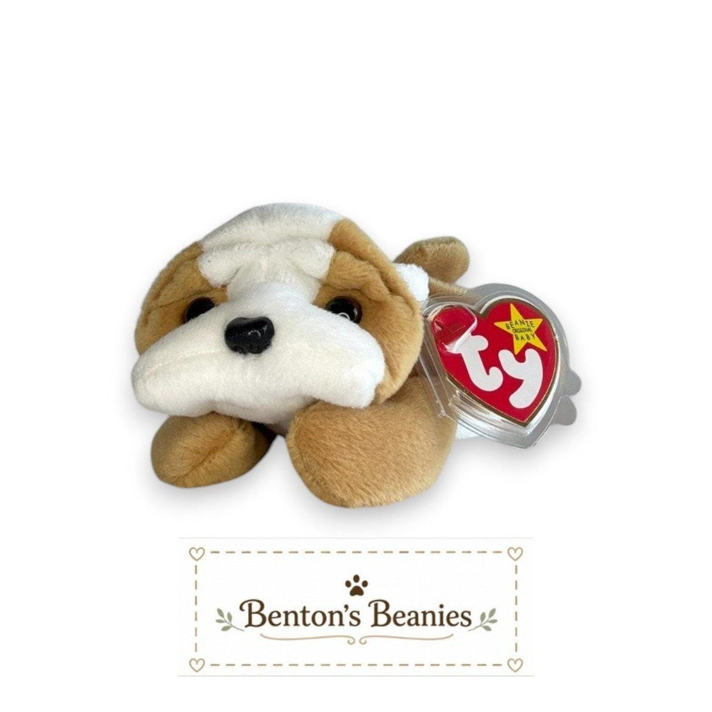Wrinkles the Dog TY Beanie Baby | Mint Heart & Tush Tag