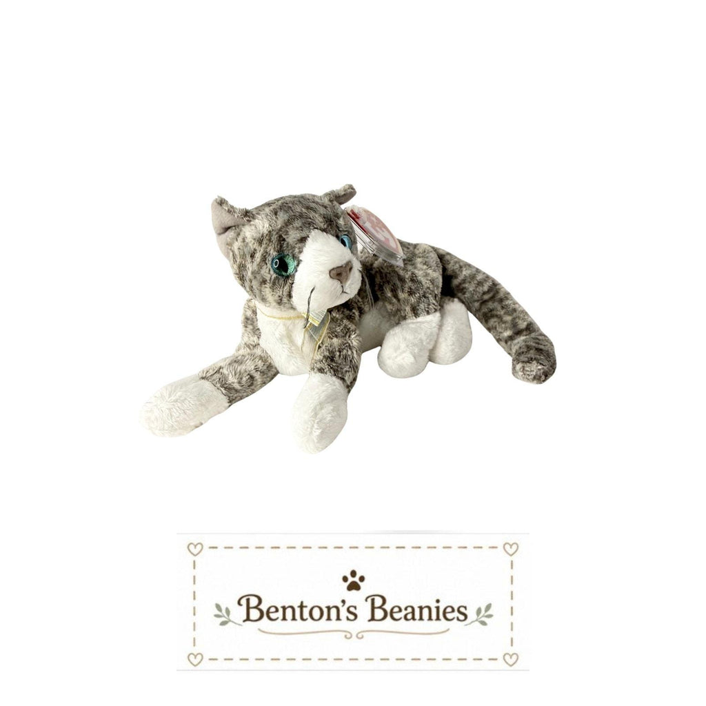 Purr the Cat TY Beanie Baby | Mint Heart & Tush Tag