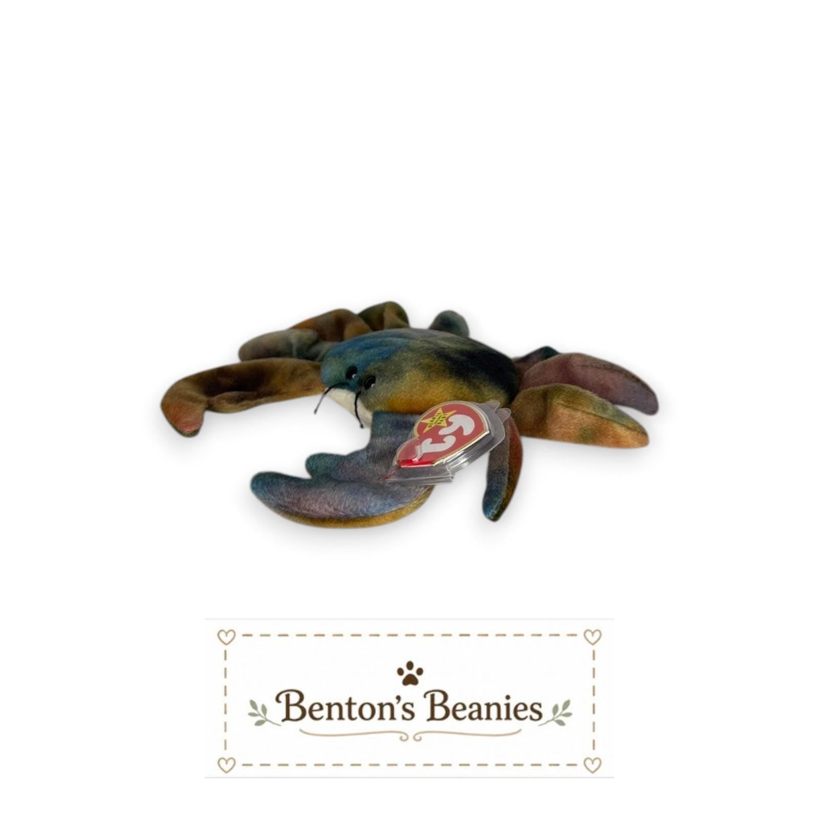 Claude the Crab TY Beanie Baby | Mint Heart & Tush Tag