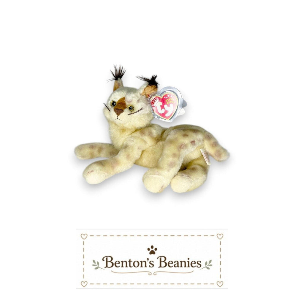 Tracks the Lynx TY Beanie Baby | Mint Heart & Tush Tag