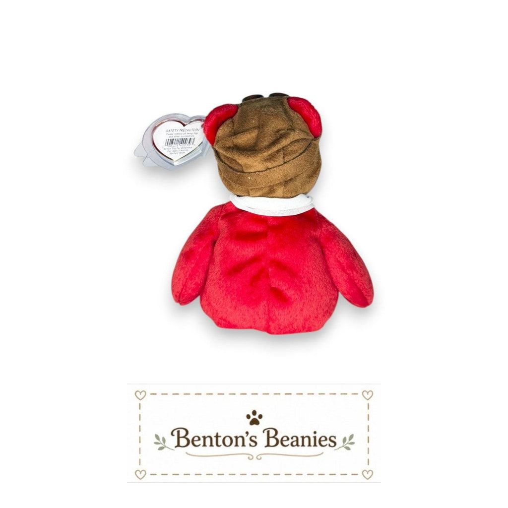 Bearon the Aviator Bear TY Beanie Baby | Mint Heart/Tush Tag